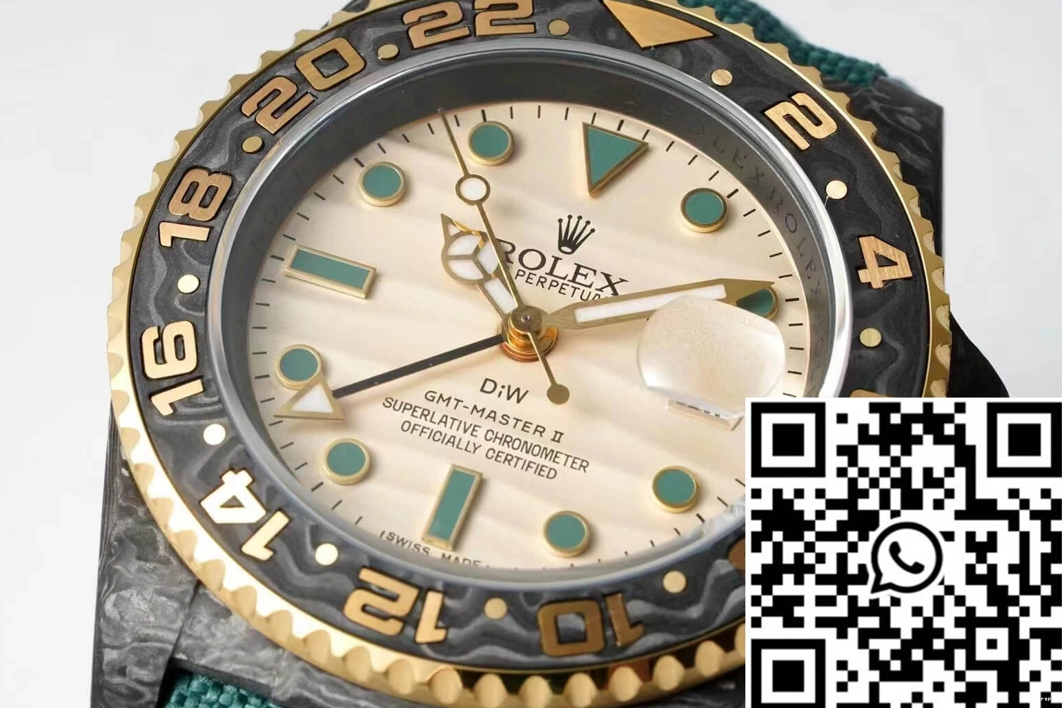 GMT-MASTER II Fabric Diw Rolex Fiber Case Strap Green Carbon 0507
